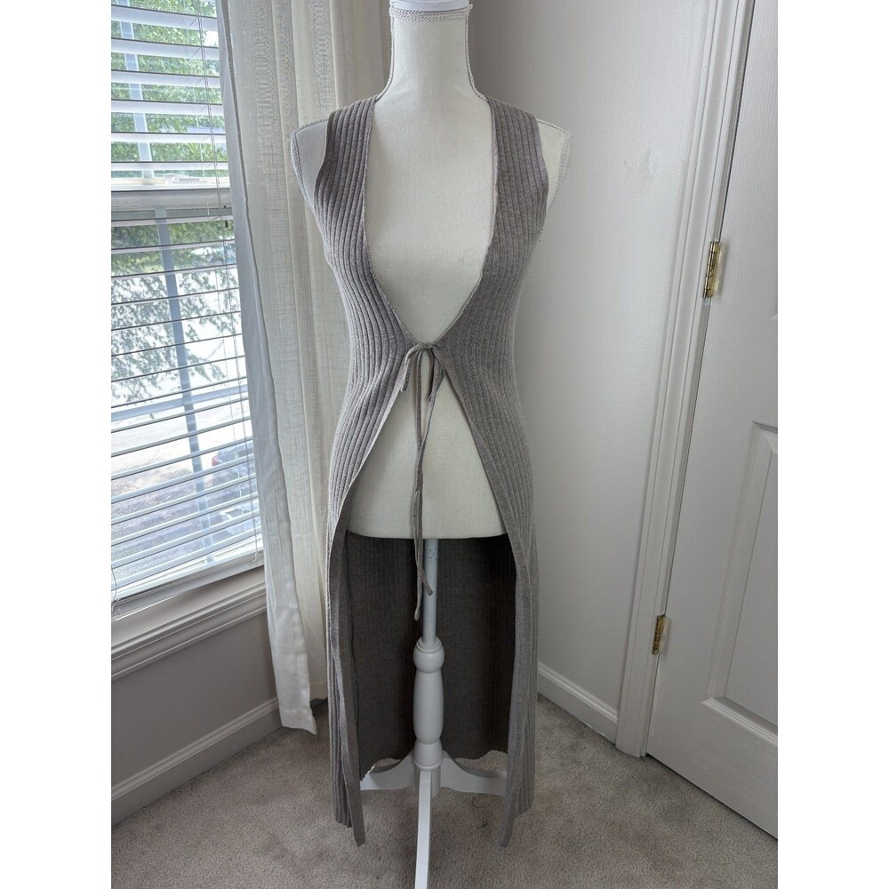 Princess Polly Knit Cardigan Full Length Maxi Sleeveless Festival Vest XS/S